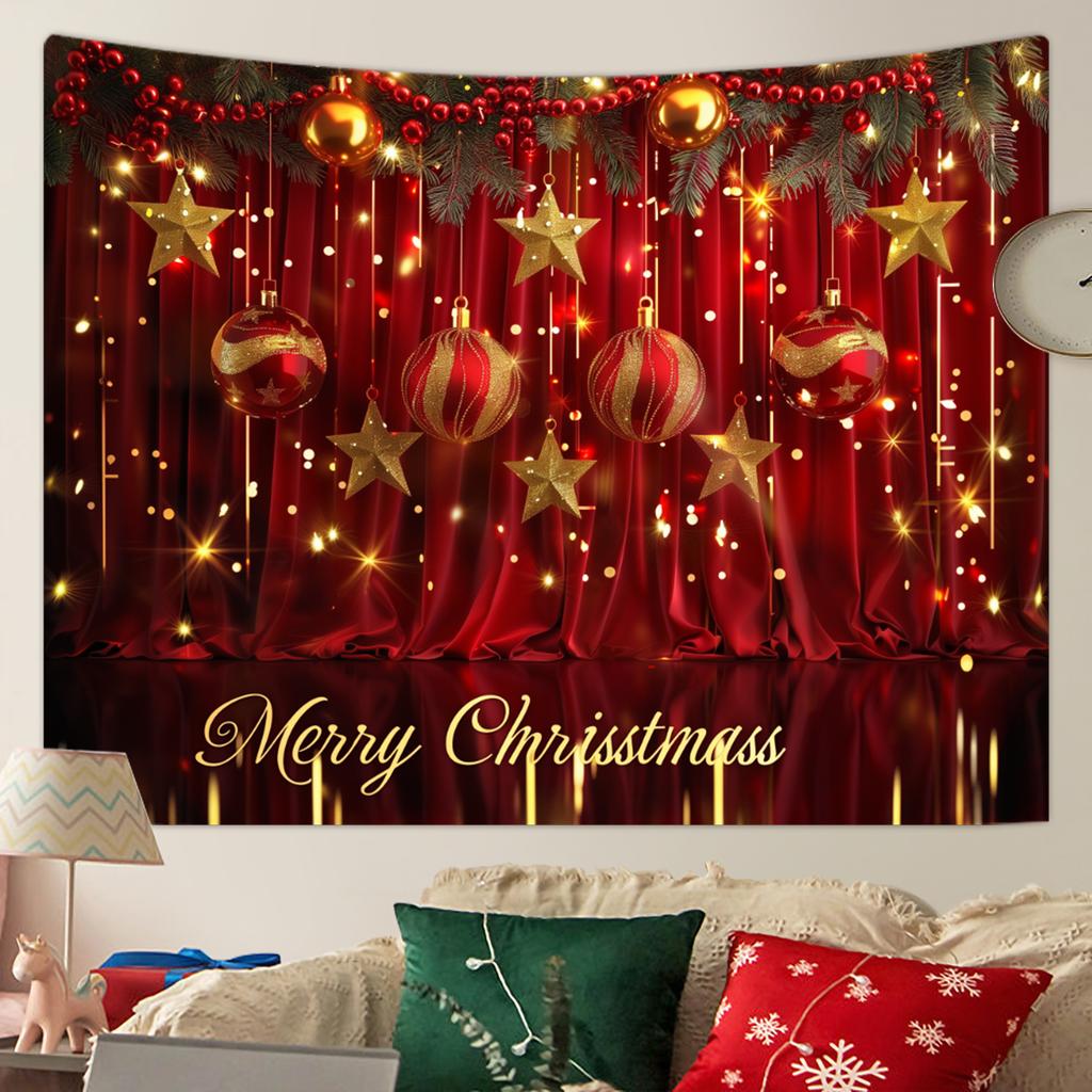 1pc Merry Christmas Tapestry, Happy New Year Blessings Poster Decoration Background Wall Hanging Decoration Tapestry