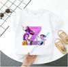 K Pop Demon Huntersd Children's Short-Sleeved Girls' Casual Shirt - Summer Pure Polyester T-Shirt with Letter A-Z Cartoon Print