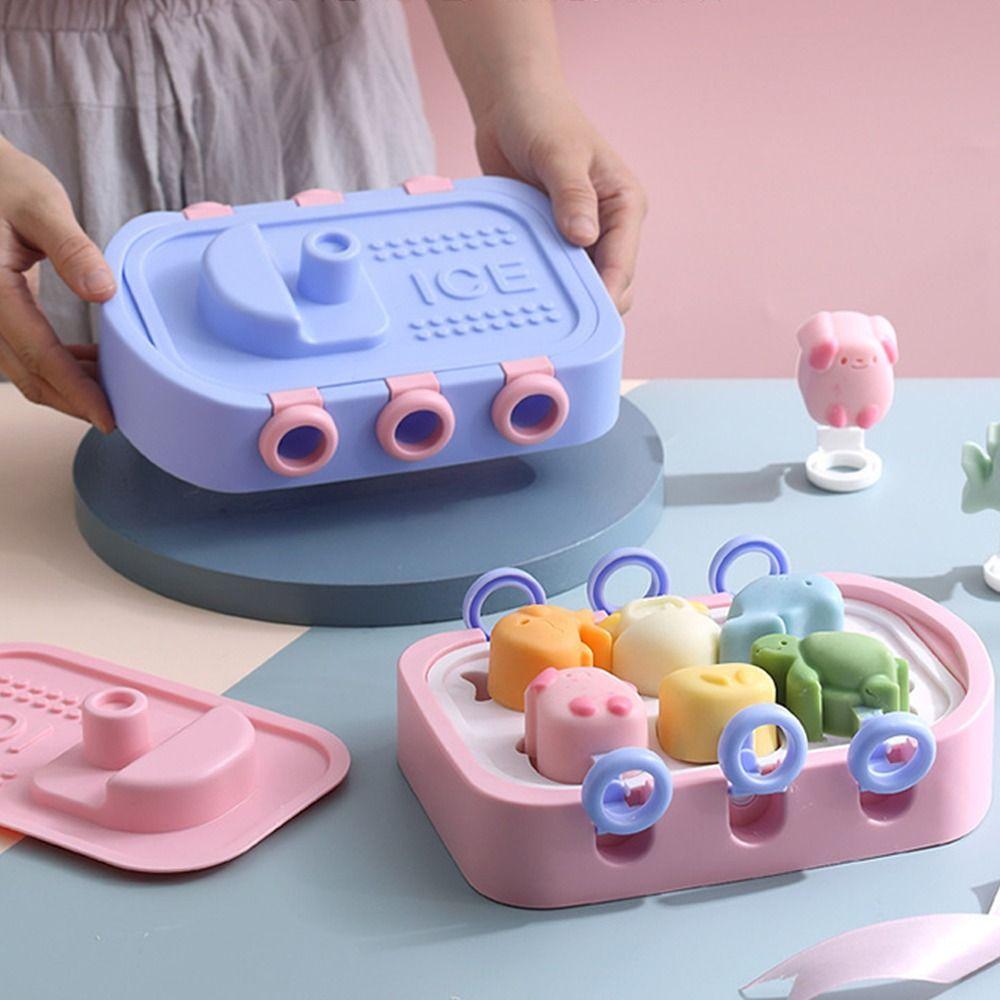 Silicone Ice Cube Tray 6-hole Ice-making Box DIY Ice Cream Mold  Summer