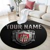 Custom Name,Atlético Madrid pattern round rug,Carpet Rug for Living Room Bedroom Playroom ,Non-slip Floor Mat,Holiday Gifts and Birthday Gifts.