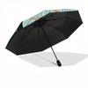 1pc Moonlight Butterfly Automatic Open/Close Umbrella with Windproof, Functional Design, 8-Rib Sturdy Canopy