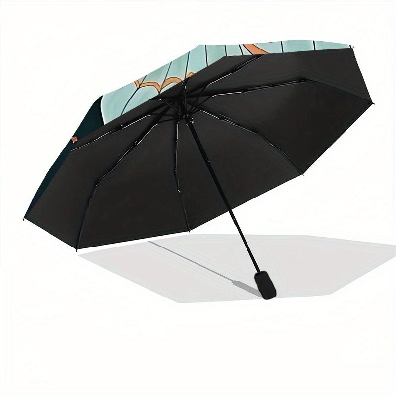 1pc Moonlight Butterfly Automatic Open/Close Umbrella with Windproof, Functional Design, 8-Rib Sturdy Canopy