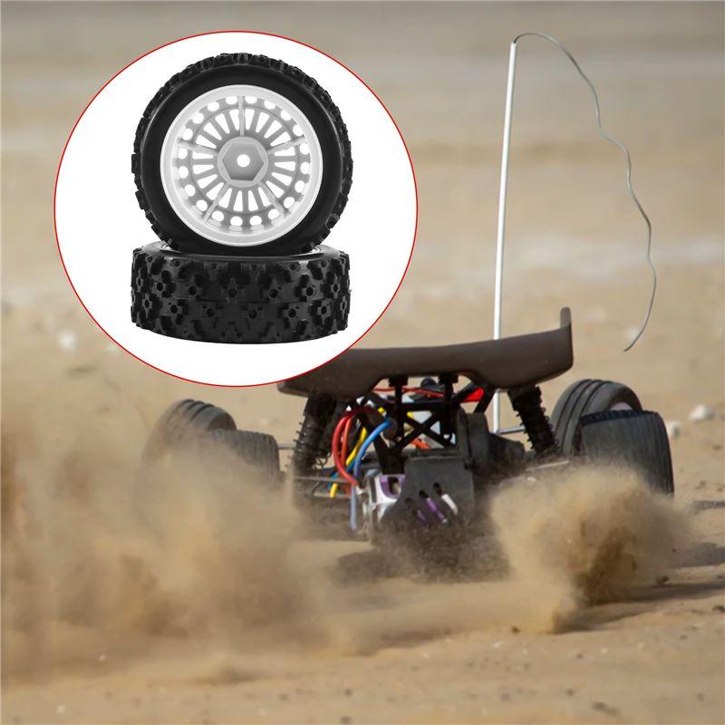 A71Z 4Pcs Rubber Tire Wheel Tyre For Tamiya XV01 TA06 TT01 TT01E TT02 TT02B PTG-2 1/10 RC Car Upgrades Parts Accessories