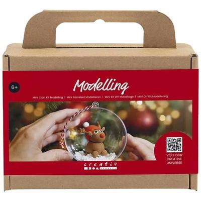DIY Kit - Christmas Bauble - Reindeer - Silk C Modeling Clay - For Hanging