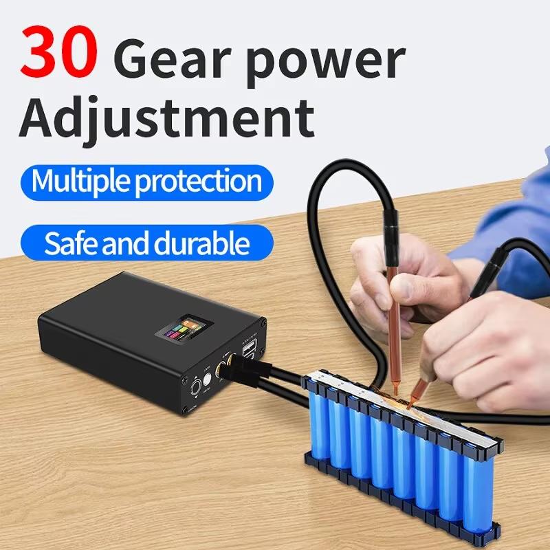 Portable 30-Speed Spot Welder With Digital Color Screen, Li-ion Battery, Welds 0.1-0.25mm 18650 Cells