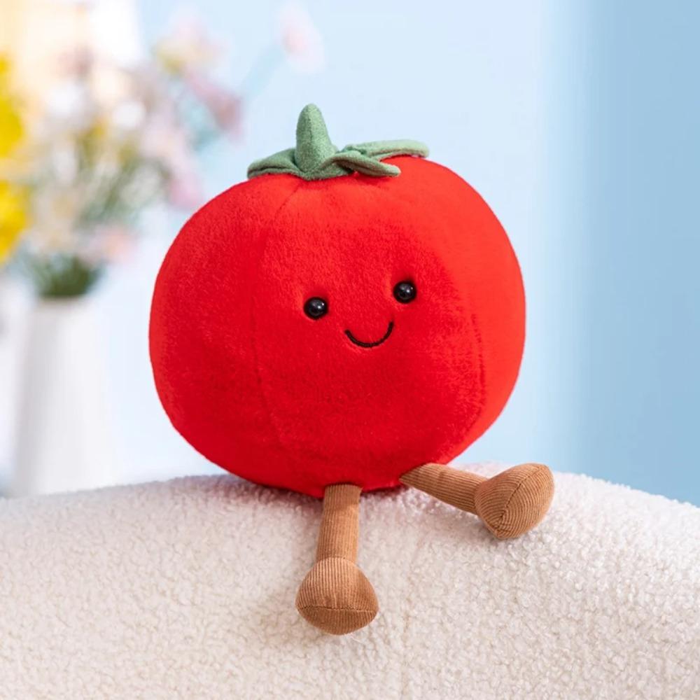 Juguete de Peluche Blando de Fruta Relleno Tomate Manzana Pera Melocotón Almohada de Peluche Suave Comida de Peluche Peluche Regalo de Cumpleaños para Niños