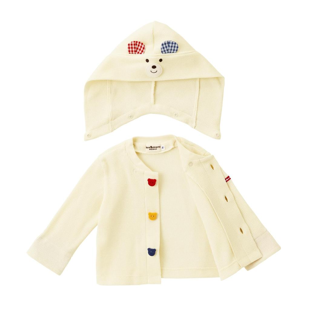 Sudadera con capucha MIKIHOUSE HOT BISCUITS para niños y talla LL Producto para niñas, Marfil, (100-110cm), Código 73-3705-490