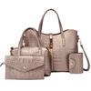 Bag Women's Fashion Women's Shoulder Bag Crocodile Pattern Handbag Crossbody Bag Three-piece Set Mother and Child Bag Hand Carry