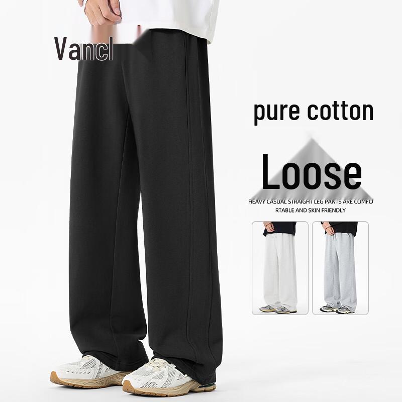 

VANCL Men s Loose Fit Heavyweight Pure Cotton Straight-Leg Casual Pants M