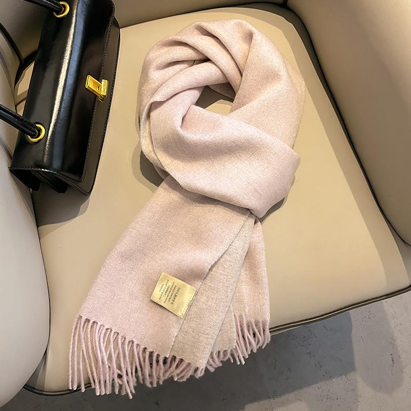 Gradual Change Color Matching Pure Wool Scarf Women's High-end Gift Gift Winter New Warm Cashmere Scarf