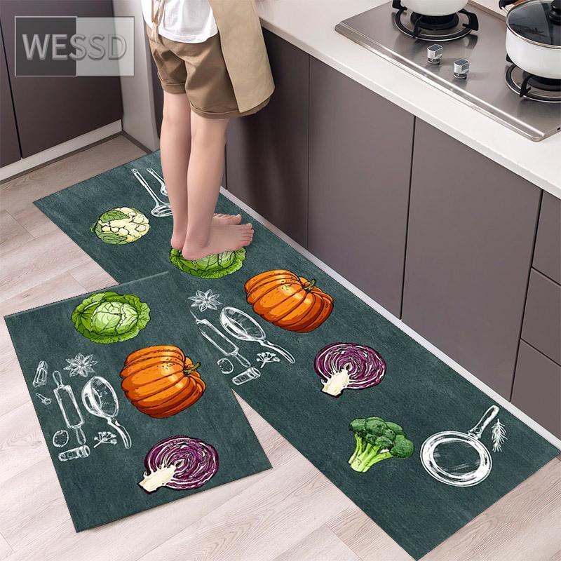 Kitchen Runner Rug Set Farm Style 40X60CM 40X120CM 2 Piece Bathroom Mat Set Non-slip Absorbent Washable Doormat Indoor