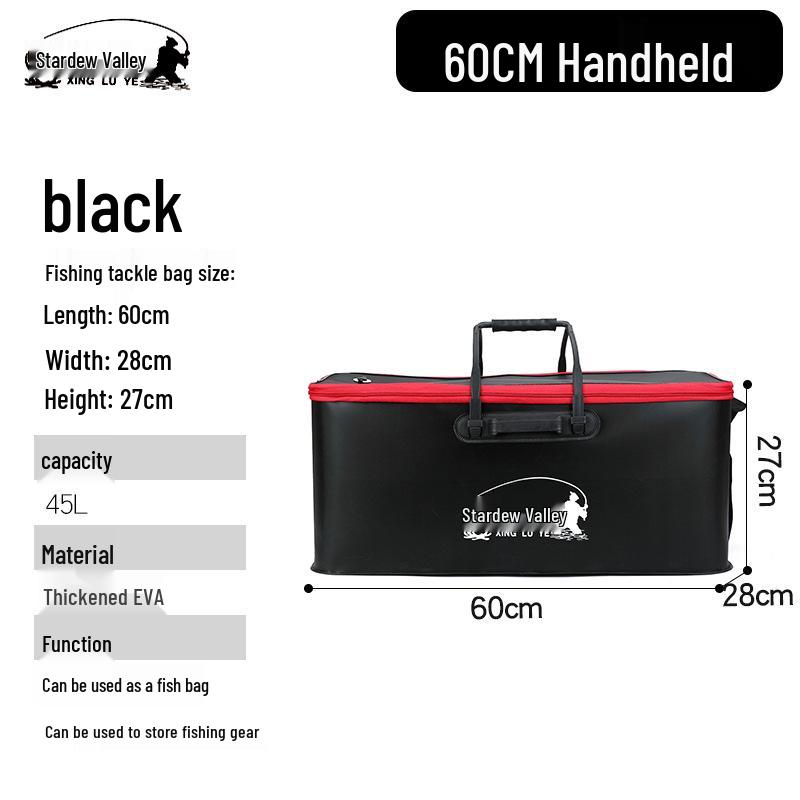 Collapsible EVA Fish Bucket with Strap - Multifunctional and Thickened Design with Built-in Keepnet