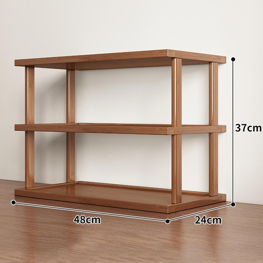 Desktop Organizer 2 Layer Spice Rack Cosmetic Storage Decor Wood Storage Rack for Dorm Dresser Kitchen Apartment Farmhouse