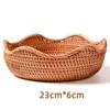 A84E-Retro Handmade Woven Basket Decorative Storage Bamboo Basket Storage Basket Home Water Fruit Basket