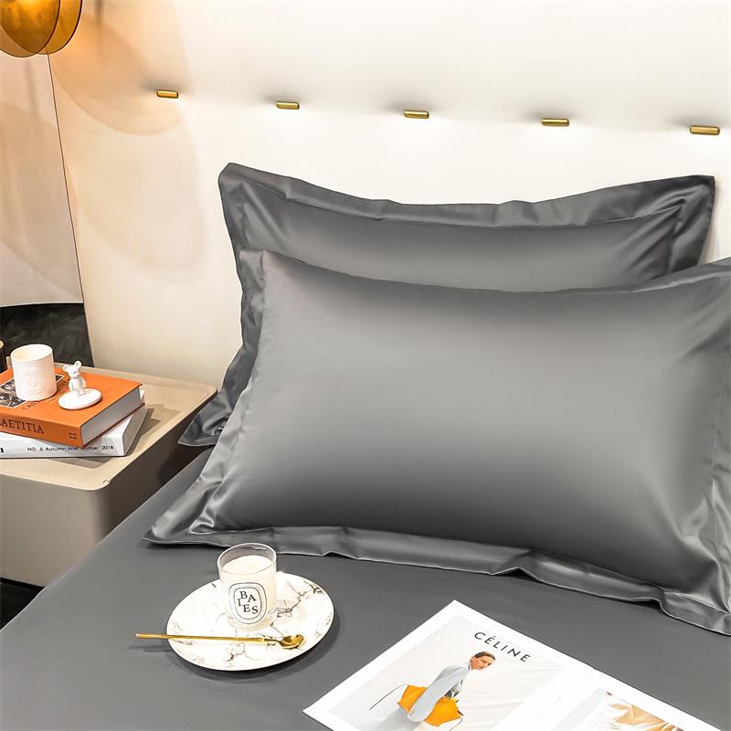 Pure Cotton Solid Color Long-Staple Pillowcase Pair – 100% Xinjiang Cotton, Single Piece, Simple Plain Design