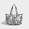 Studded Vintage Handbag Luxury Glossy Pu Women's Handbag Stylish Lace-up Motorcycle Bag New Punk-style Large Capacity Tote Bag