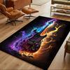 Electric Fire Guitar Fusion Non-Slip Home Carpet Design for Office Decor Living Room Bedroom Gift