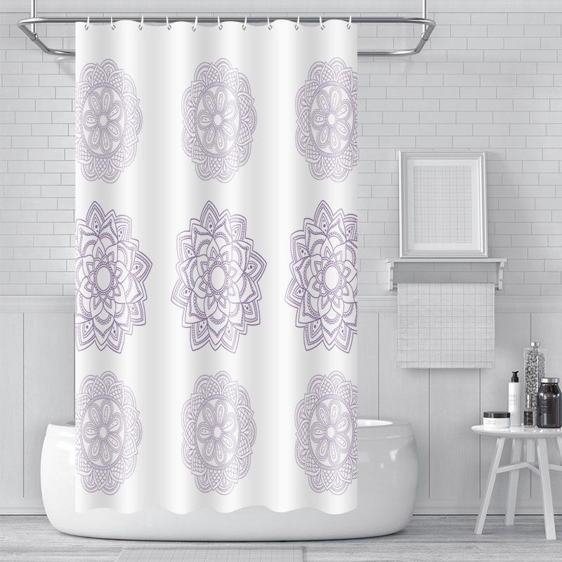 Waterproof Marble Print PEVA Shower Curtain - Moisture-Proof, Thickened Bathroom Partition