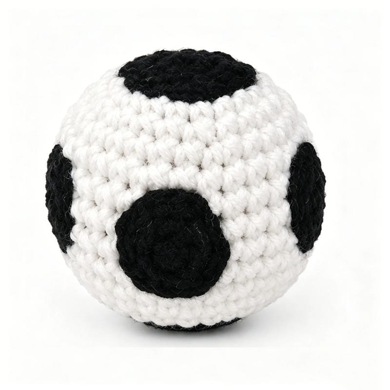 Handmade Crochet Mini Sports Ball Eco-Friendly Material Soft Baby Play Toy for Home Decor Infant Photo Props Gift