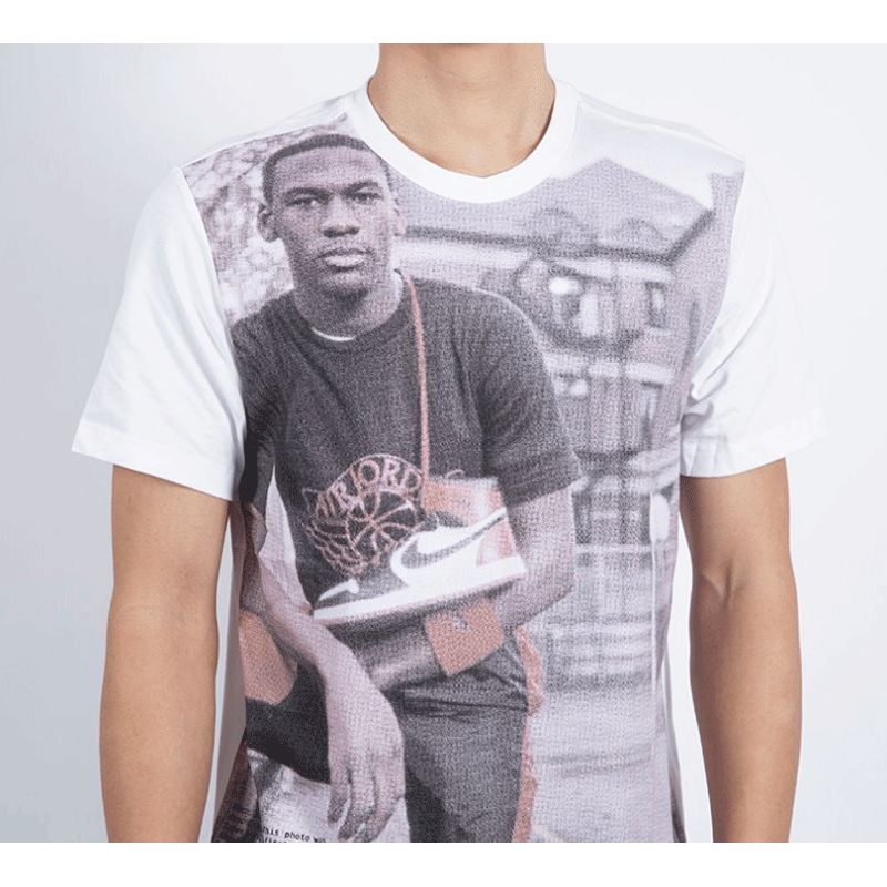 Air Jordan 1 Photo Classic Print Short Sleeve T-Shirt Men Tops White AT8918-100