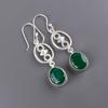 Green Onyx Gemstone 925 Sterling Silver Jewelry Handmade Dangle Earrings 2.00" EE-17-16