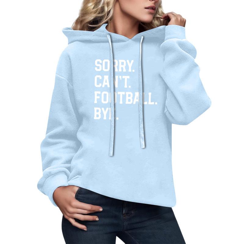 

2024 Autumn/Winter Long-Sleeve Hooded Printed Sweatshirt - Stylish, Versatile Design 2XL светло-синий