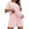 Women's 2-Piece Short Sleeve Top and Shorts Set Casual Fashion Outfit
