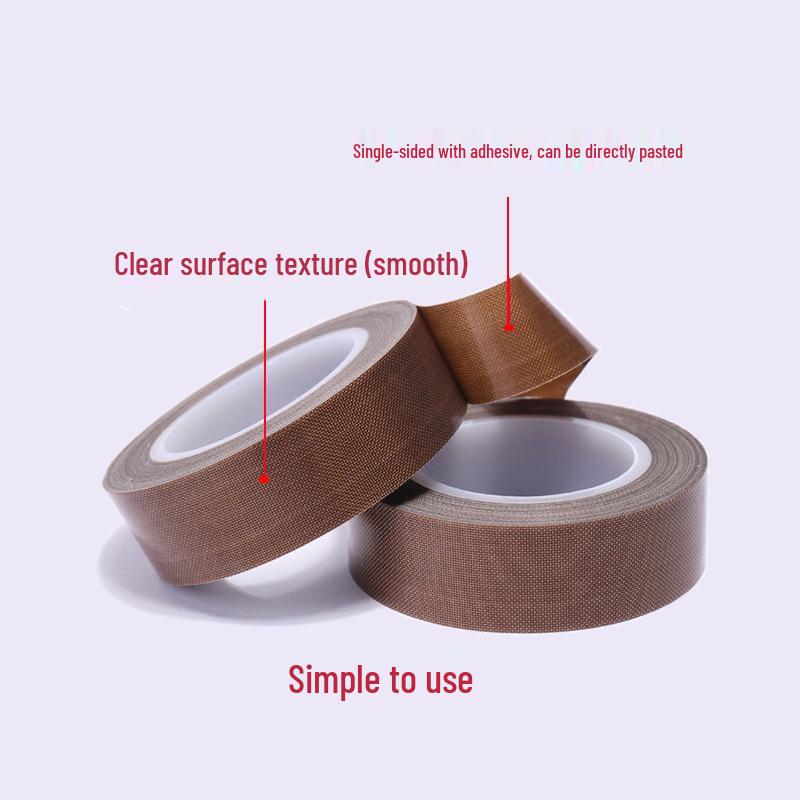High-Temp Brown Teflon Adhesive Tape - Heat Seal & Insulation, Wear-Resistant, Anti-Static, Electronic Use