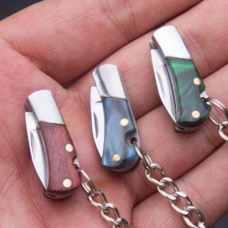 Mini Knife Keychain Survival Stainless Steel Multifunctional Folding Practical High-hardness Portable Tool Accessories