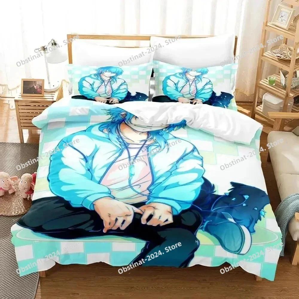 Anime DRAMAtical Murder Game Bedding Set Print single Comforter Quilt Bed Cover Duvet Cover Pillow Case 3 Pieces Kids Adult Size