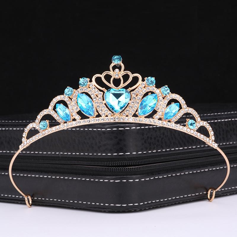 Children's Princess Crown Hair Accessories Alloy Rhinestone Love Crown Girls Birthday Headwear