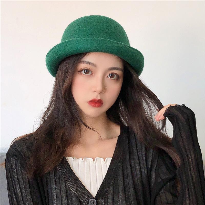 Retro Woolen Top Hat Autumn British Literature and Art Cute Playful Age-reducing Casual Versatile Crimping Basin Hat Tide