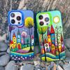 Colorful Forest Town Phone Case for Iphone 16 13 12 Pro Max 13 Mini 11 15 14 Pro Max Plus Fashion Laser Shockproof Back Cover