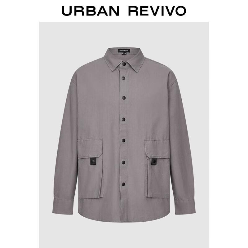 UR 2025 Autumn Men s Casual Workwear Open-Front Shirt S