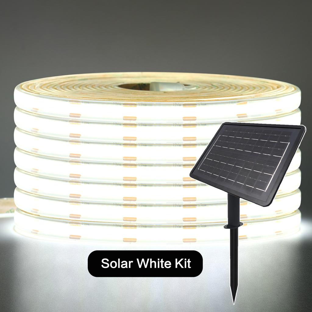 DC 24V 480 LEDs/m Solare COB LED Streifenlicht Außen Wasserdicht Warmes Natürliches Weiß Flexibles Klebeband RA90 Lineare Beleuchtung