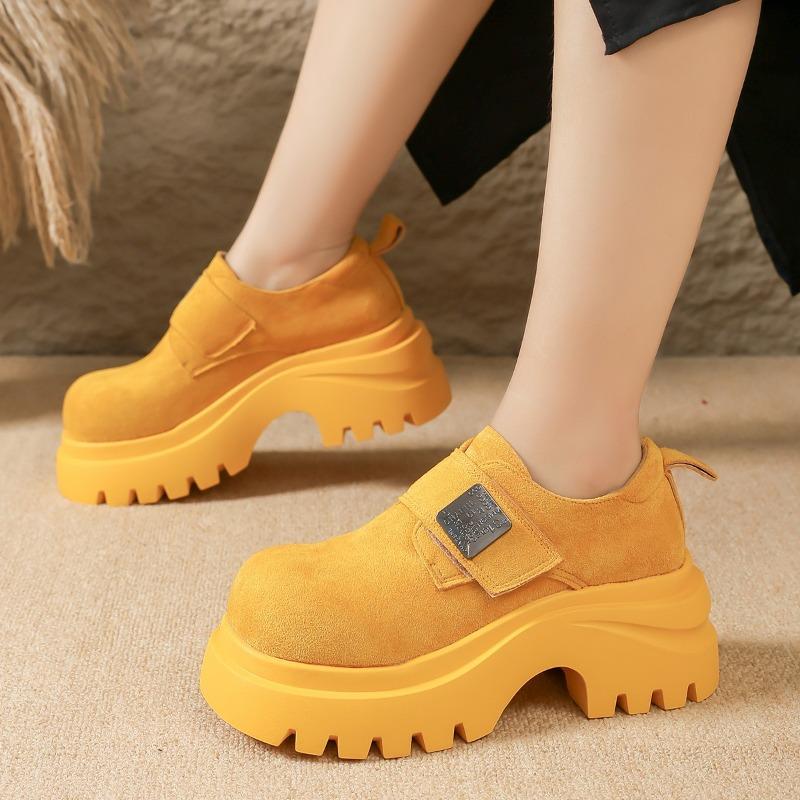 

Fashion Spring/Autumn Buckle Women s Platform High Heeled Bigtoe Single Shoes 2025 40 жёлтый