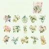 15pcs Floral Patterns Kawaii Creative Plant Stickers Pack Hand Tent DIY Stick Labels Scrapbooking Material Junk Journal Supplies