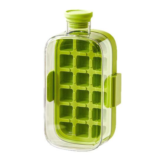 Ice Cube Mold 2-in-1 Ice Tray And Storage Cup Leakproof Seal Push-Type Ice Removal Food-Grade Ice Kettle Portable Ice Maker for Drinks