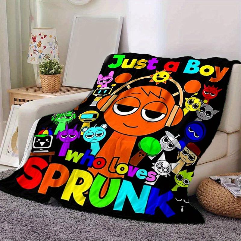 1pc, "Sprunk Lovers' Rainbow Character Print Blanket, Perfect for Home Decor, Couch Cover, Travel, Camping, Car, Beach, Office Nap, Gift Idea"B061