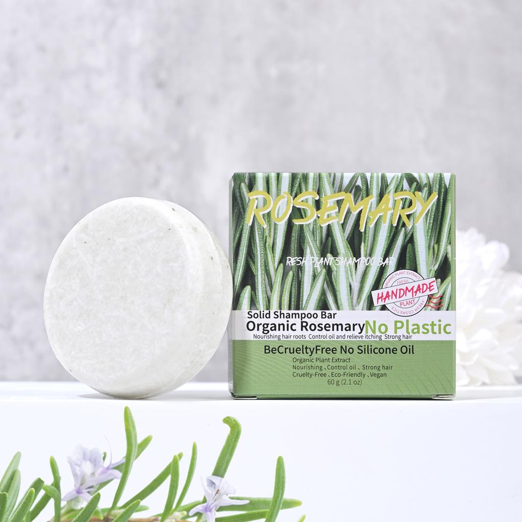 60g Natural Fragrance Rosemary Shampoo Soap, Handmade Soap Oil Control and Dandruff Removal Soap for Both Men and Women
