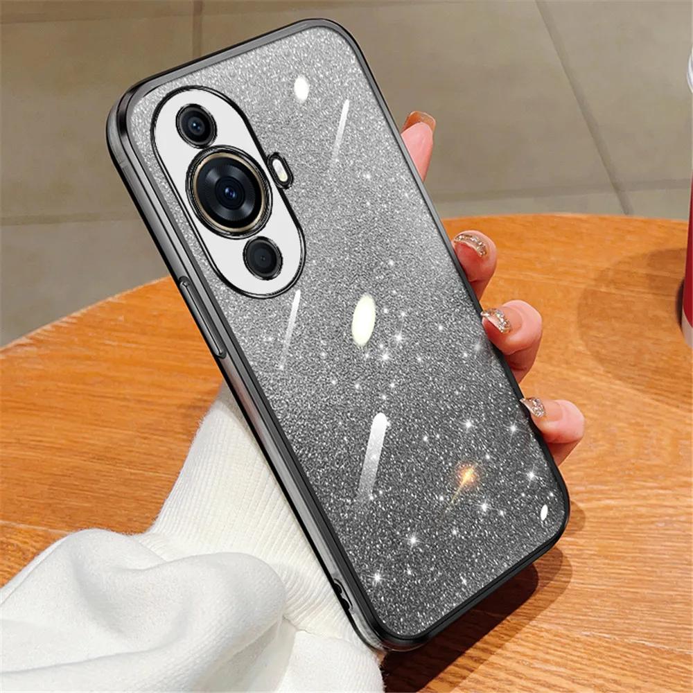 Gradient Glitter Plating Clear Phone Case For Huawei Nova 12 11 10 9 8 7 6 5 Pro 7i 9Z 5T SE Y61 Y91 Y70 Y90 Y7A Y6P Soft Cover