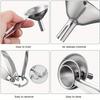 3pcs/set 304 Stainless Steel Funnels With Cleaning Brush, Set Of 4, Small Funnel Set For Transferring Essential Oils Liquid Fluid Spice D
