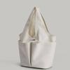 Pleated Double Pocket Tote Women's Large Capacity Commuter Tote Bag Casual Basket Bag