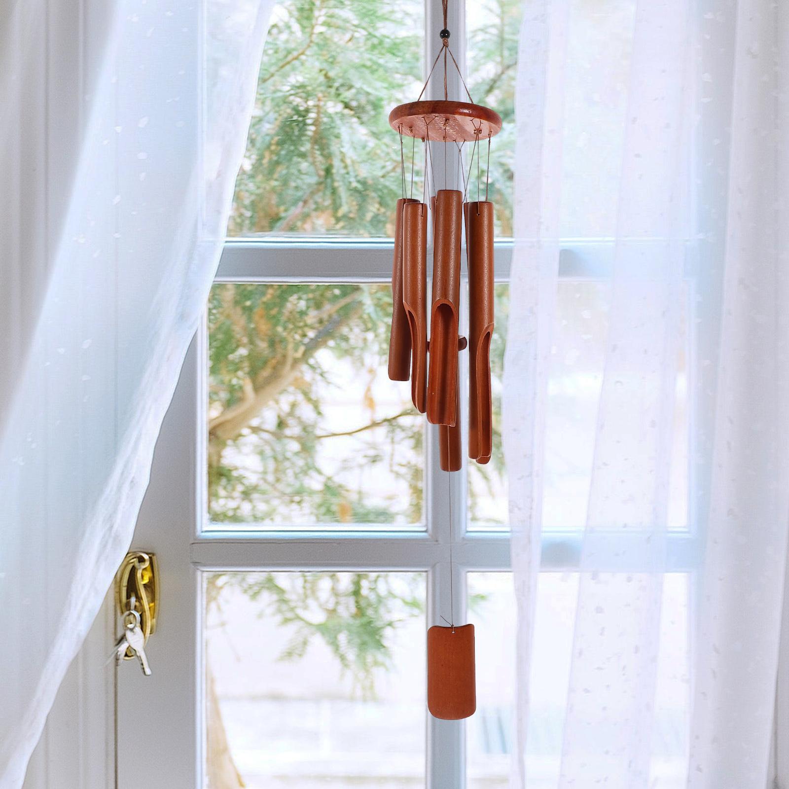 

Бамбуковые колокольчики H сделаны прочными, красивый звук, подвесное кольцо, легкое украшение, сад, окно, балкон, ретро, дом, офис, церковь