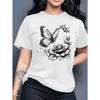 European Sizes Fashionable Letter Printed Women's Round Neck Pure T-shirt with Simple Design, Comfortable and Breathable