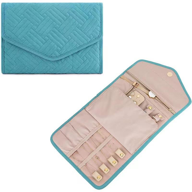 Foldable Portable Travel Jewelry Bag for Necklace Earrings Rings Jewelry Case Organizer Journey Storage Bags for Women Girls