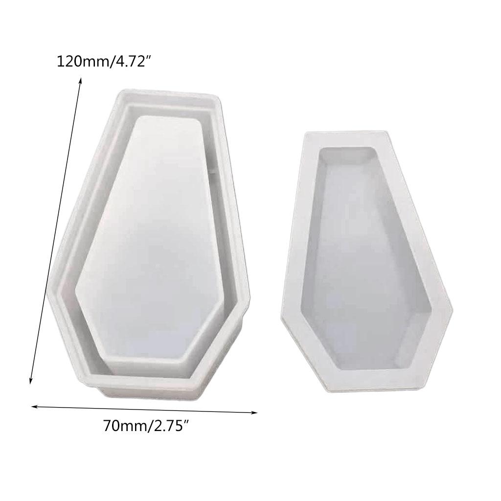 Resin Crystal Epoxy Mold Coffin Trinket Box Silicone Mould Halloween Gothic Container DIY Crafts Making Tool