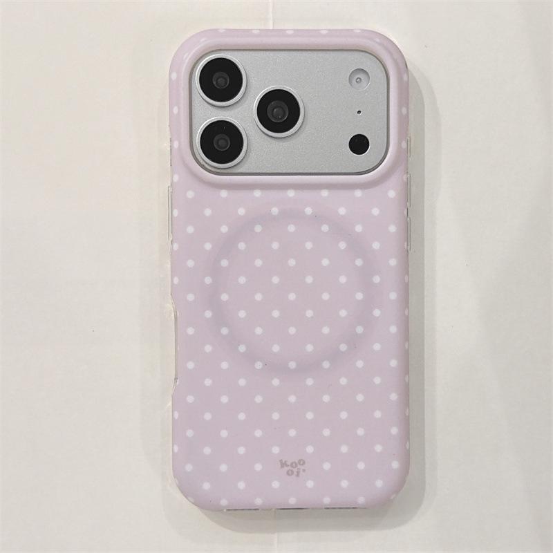 

Heart & Bear Polka Dot Magnetic Case for iPhone 17, 16 Pro Max, 15, 14 iPhone 13