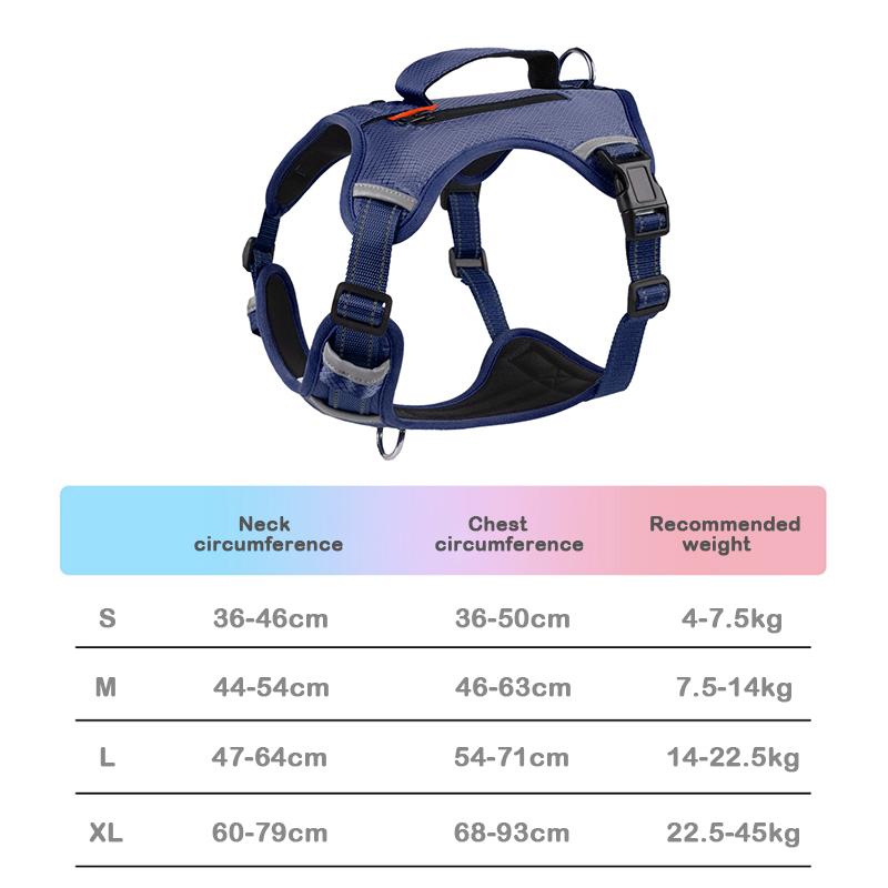 

Dog No-Pull Reflective Breathable Harness for Medium & Large Dogs, Adjustable Comfort Pet Vest Harness for Walking Training S