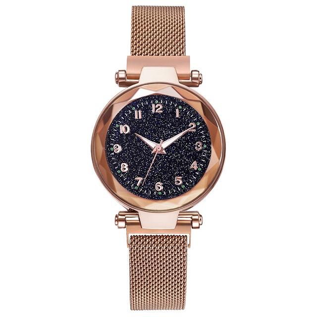 Fashion Women Starry Sky Watches Magnetic Mesh Belt Watch Women Dress Luminous Quartz Wristwatch